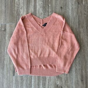 V-Neck Salmon Sweater